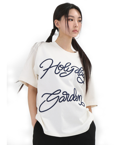 UNLC（ユーエヌエルシー）の「ロゴホリデー刺繍ハーフTシャツクリーム（Tシャツ/カットソー・メンズ・その他・SMALL/MEDIUM/LARGE/X-LARGE）」の2枚目の写真