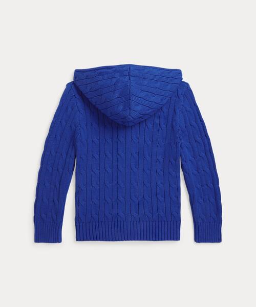 POLO RALPH LAUREN CHILDRENSWEAR(ポロ ラルフ ローレン チルドレンズウェア)の「ケーブル コットン フーデッド フルジップ セーター(その他アウター・キッズ・ブルー系1・4/3/7/6)」の2枚目の写真