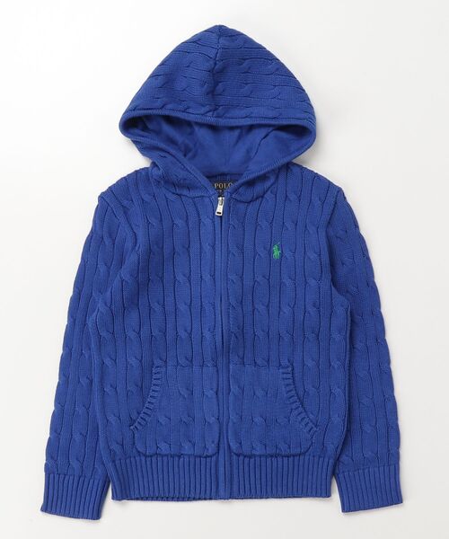POLO RALPH LAUREN CHILDRENSWEAR(ポロ ラルフ ローレン チルドレンズウェア)の「ケーブル コットン フーデッド フルジップ セーター(その他アウター・キッズ・ブルー系1・4/3/7/6)」の3枚目の写真