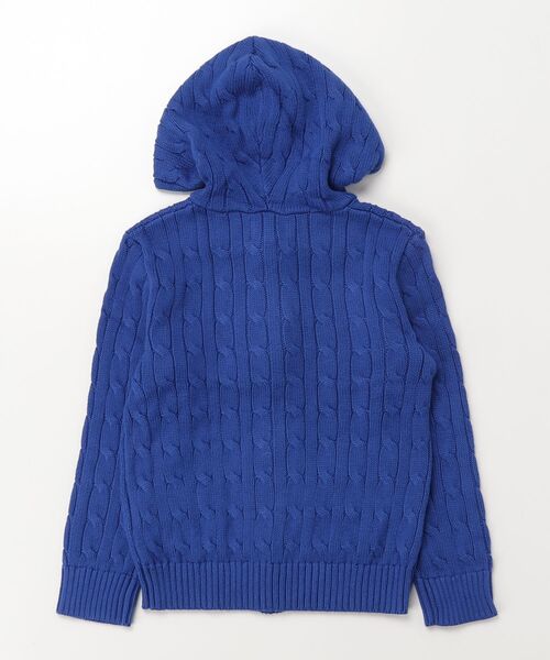 POLO RALPH LAUREN CHILDRENSWEAR(ポロ ラルフ ローレン チルドレンズウェア)の「ケーブル コットン フーデッド フルジップ セーター(その他アウター・キッズ・ブルー系1・4/3/7/6)」の4枚目の写真
