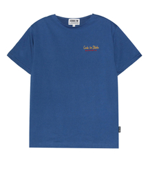 CODE I'M(�R�[�h�A�C�G��)��20 count single authentic logo embroidery regular fit boat neck unisex short sleeve t-shirt blue(T�V���c/�J�b�g�\�[)
