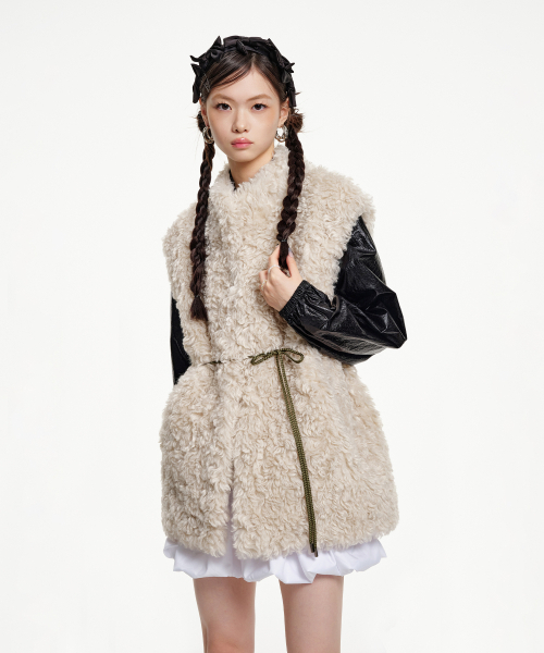 Nomad Mandarin Collar Fur Vest