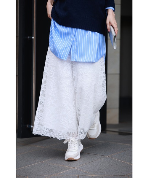 cawaii(カワイイ)の「見せて可愛い 裏起毛レースペチパンツ(その他パンツ・レディース・ブラック/ホワイト・S-M/L-XL)」の6枚目の写真