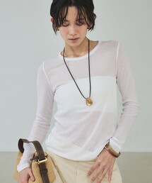 qualite | シアーテレコロングスリーブT/春服/夏服/重ね着/レイヤード/シアー(Tシャツ/カットソー)