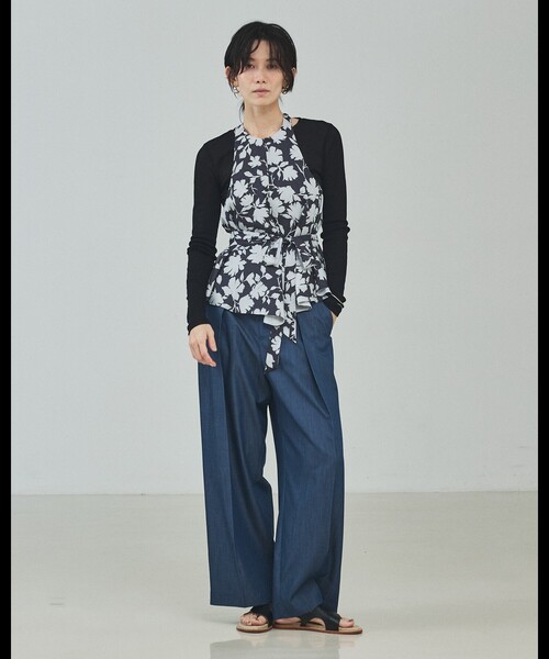 qualite（カリテ）の「シアーテレコロングスリーブT/春服/夏服/重ね着/レイヤード/シアー（Tシャツ/カットソー・レディース・オフホワイト/ブラック/ライトグレー・フリー）」の10枚目の写真