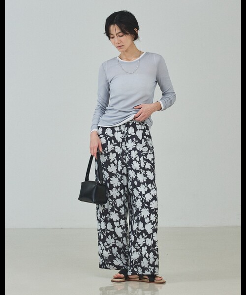 qualite（カリテ）の「シアーテレコロングスリーブT/春服/夏服/重ね着/レイヤード/シアー（Tシャツ/カットソー・レディース・オフホワイト/ブラック/ライトグレー・フリー）」の13枚目の写真