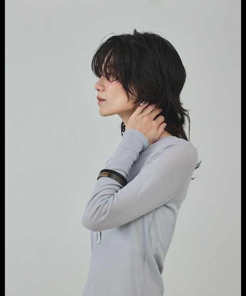 qualite（カリテ）の「シアーテレコロングスリーブT/春服/夏服/重ね着/レイヤード/シアー（Tシャツ/カットソー・レディース・オフホワイト/ブラック/ライトグレー・フリー）」の17枚目の写真