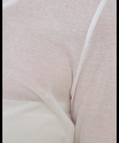 qualite(カリテ)の「シアーテレコロングスリーブT/春服/夏服/重ね着/レイヤード/シアー(Tシャツ/カットソー・レディース・オフホワイト/ブラック/ライトグレー・フリー)」の6枚目の写真