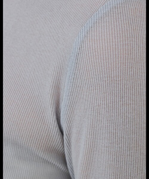 qualite(カリテ)の「シアーテレコロングスリーブT/春服/夏服/重ね着/レイヤード/シアー(Tシャツ/カットソー・レディース・オフホワイト/ブラック/ライトグレー・フリー)」の5枚目の写真