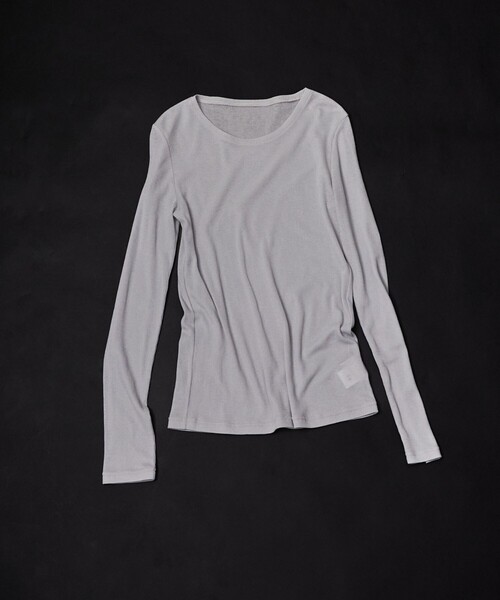 qualite(カリテ)の「シアーテレコロングスリーブT/春服/夏服/重ね着/レイヤード/シアー(Tシャツ/カットソー・レディース・オフホワイト/ブラック/ライトグレー・フリー)」の10枚目の写真