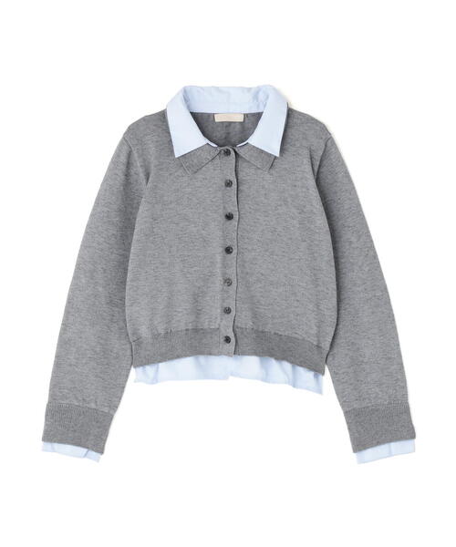 FREE'S MART（フリーズマート）の「シャツフェイクレイヤードポロカーディガンⅡ（ニット/セーター・レディース・ネイビー/ブラウン/グレー・FREE）」の12枚目の写真