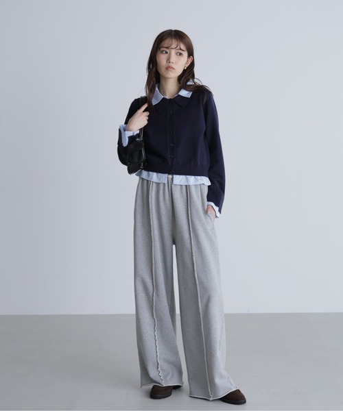 FREE'S MART（フリーズマート）の「シャツフェイクレイヤードポロカーディガンⅡ（ニット/セーター・レディース・ネイビー/ブラウン/グレー・FREE）」の17枚目の写真