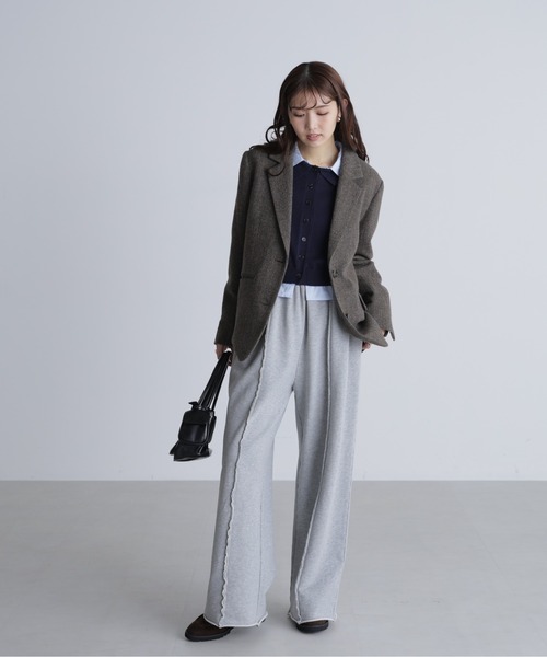 FREE'S MART（フリーズマート）の「シャツフェイクレイヤードポロカーディガンⅡ（ニット/セーター・レディース・ネイビー/ブラウン/グレー・FREE）」の18枚目の写真