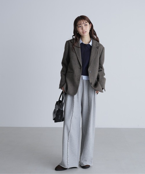 FREE'S MART（フリーズマート）の「シャツフェイクレイヤードポロカーディガンⅡ（ニット/セーター・レディース・ネイビー/ブラウン/グレー・FREE）」の19枚目の写真