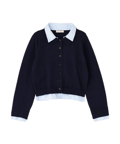 FREE'S MART（フリーズマート）の「シャツフェイクレイヤードポロカーディガンⅡ（ニット/セーター・レディース・ネイビー/ブラウン/グレー・FREE）」の20枚目の写真