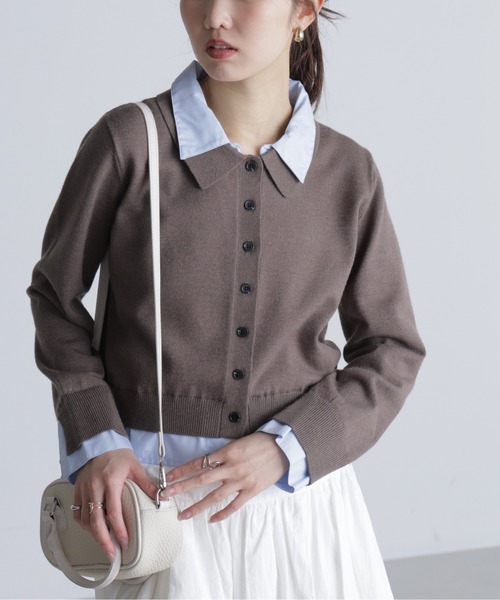 FREE'S MART（フリーズマート）の「シャツフェイクレイヤードポロカーディガンⅡ（ニット/セーター・レディース・ネイビー/ブラウン/グレー・FREE）」の22枚目の写真