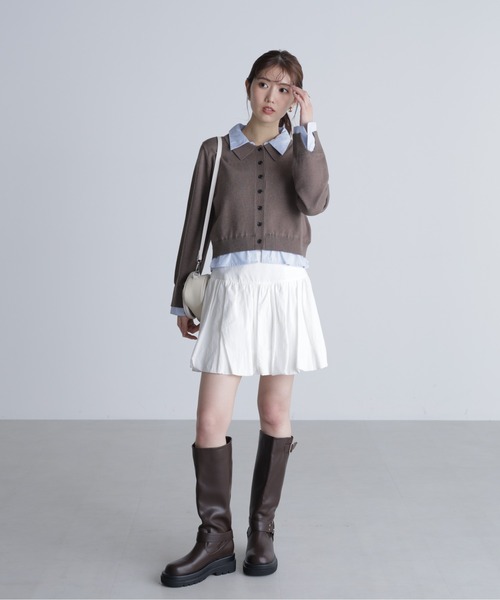 FREE'S MART（フリーズマート）の「シャツフェイクレイヤードポロカーディガンⅡ（ニット/セーター・レディース・ネイビー/ブラウン/グレー・FREE）」の22枚目の写真