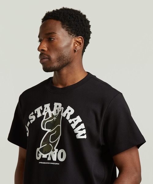 G-STAR(ジースター)の「G-NO Loose T-Shirt/グラフィックオーバーサイズルーズTシャツ/マスコットキャラクター(Tシャツ/カットソー・メンズ・ホワイト/ダークブラック・XX-SMALL/X-SMALL/X-LARGE/XX-LARGE/SMALL/MEDIUM/LARGE)」の3枚目の写真