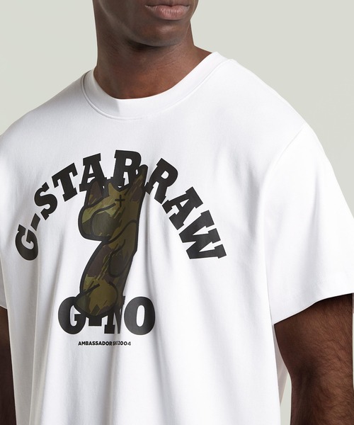 G-STAR(ジースター)の「G-NO Loose T-Shirt/グラフィックオーバーサイズルーズTシャツ/マスコットキャラクター(Tシャツ/カットソー・メンズ・ホワイト/ダークブラック・XX-SMALL/X-SMALL/X-LARGE/XX-LARGE/SMALL/MEDIUM/LARGE)」の9枚目の写真
