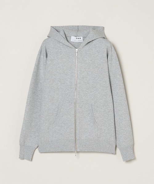 three dots(スリードッツ)の「【unisex】パワーニット ジップアップ(パーカー・レディース・ホワイト/ブラック/グレー系その他/イエロー系その他・SMALL/MEDIUM/XS)」の3枚目の写真