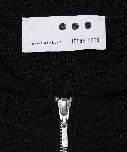 three dots(スリードッツ)の「【unisex】パワーニット ジップアップ(パーカー・レディース・ホワイト/ブラック/グレー系その他/イエロー系その他・SMALL/MEDIUM/XS)」の7枚目の写真