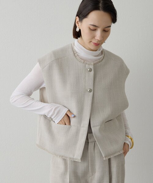 THE PAUSE（ザ ポーズ）の「【THE PAUSE】ツイードショートジレ（ベスト・レディース・ブラック/ライトグレー・FREE）」の19枚目の写真