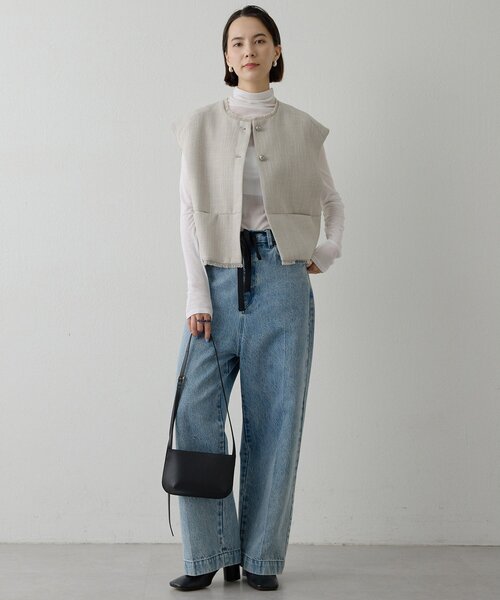 THE PAUSE（ザ ポーズ）の「【THE PAUSE】ツイードショートジレ（ベスト・レディース・ブラック/ライトグレー・FREE）」の9枚目の写真