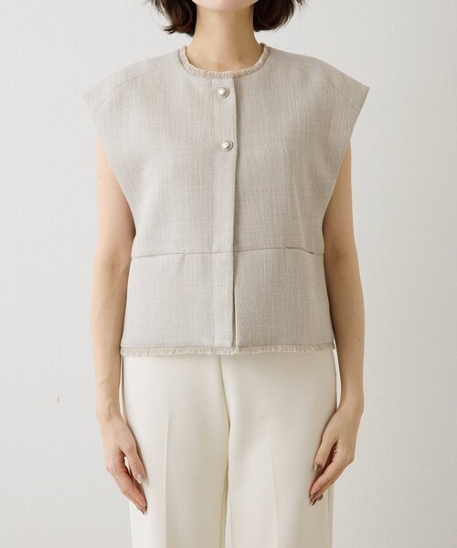 THE PAUSE（ザ ポーズ）の「【THE PAUSE】ツイードショートジレ（ベスト・レディース・ブラック/ライトグレー・FREE）」の11枚目の写真