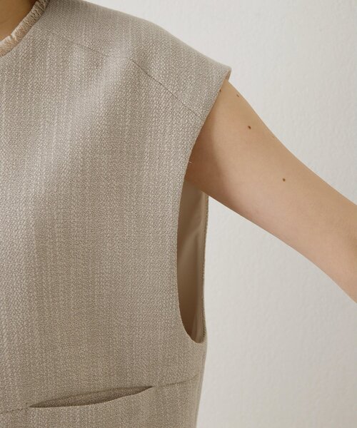 THE PAUSE（ザ ポーズ）の「【THE PAUSE】ツイードショートジレ（ベスト・レディース・ブラック/ライトグレー・FREE）」の3枚目の写真