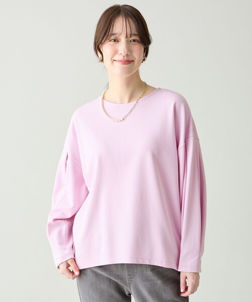 ANY(エニィ)の「タックスリーブプルオーバー(Tシャツ/カットソー・レディース・ホワイト系/ピンク系/ライトグレー系/ブラック系/ダルブルー系・F)」の6枚目の写真