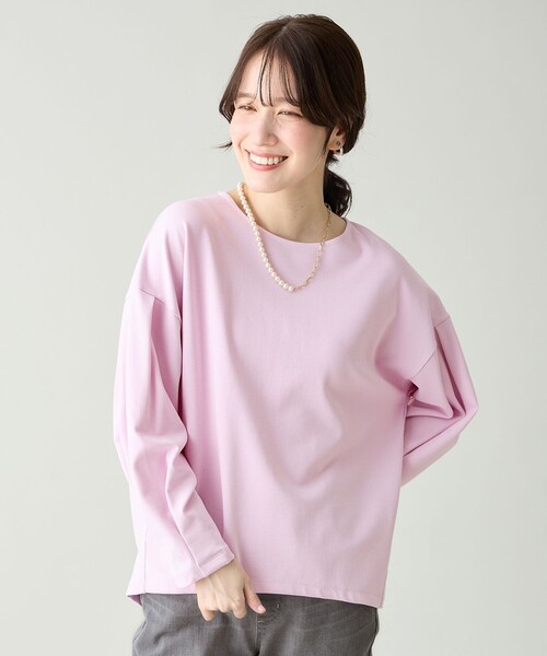 ANY(エニィ)の「タックスリーブプルオーバー(Tシャツ/カットソー・レディース・ホワイト系/ピンク系/ライトグレー系/ブラック系/ダルブルー系・F)」の7枚目の写真