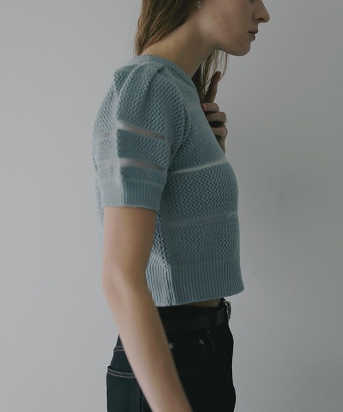 OPENWORK KNIT SHORT TOPS（ニット/セーター）｜MANOF（マノフ）の