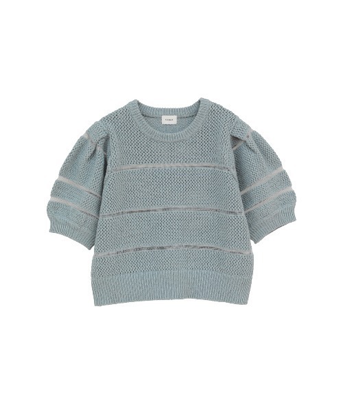 新品　MANOF OPENWORK KNIT SHORT TOPS 半袖ニット マノフ MANOF OPENWORK KNIT SHORT TOPS （IVORY） -ファッション通販