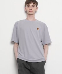 メンズサマーコクタージニットラウンド半袖Tシャツグレー
