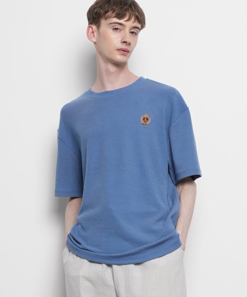 THE-ABON（エイボン）の「メンズサマーコクタージニットラウンド半袖Tシャツグレー（ニット/セーター・メンズ・グレー・M/L）」の2枚目の写真
