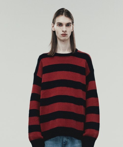 THEVINYLHOUSE(ザバイニルハウス)の「MOHAIR BOLD STRIPED SWEATER RED (VH2DFUK603A)(ニット/セーター・メンズ・その他・S)」の1枚目の写真