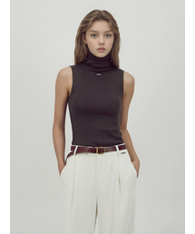 Ribbed Sleeveless Knit _D.Brown