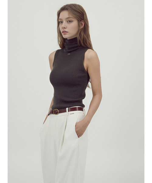 ACUD（アクド）の「Ribbed Sleeveless Knit _D.Brown（Tシャツ/カットソー・レディース・その他・FREE）」の2枚目の写真