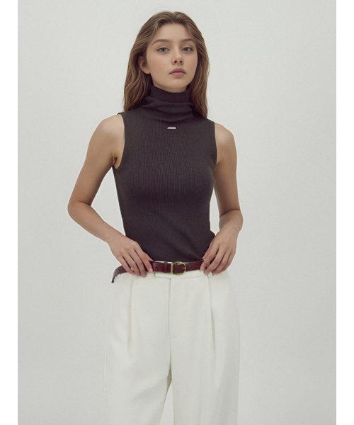 ACUD（アクド）の「Ribbed Sleeveless Knit _D.Brown（Tシャツ/カットソー・レディース・その他・FREE）」の4枚目の写真