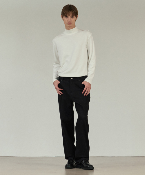 MINDBRIDGE（マインドブリッジ）の「[ウォーム]ハーフタートルネックTシャツ - 2カラー（Tシャツ/カットソー・メンズ・ホワイト/ブラック・100/110/95/105）」の7枚目の写真