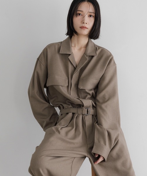 LOWRYS FARM（ローリーズファーム）の「【LFM(U)】ラナテックジャンプスーツ　 638122（サロペット/オーバーオール・メンズ・ベージュ/ブラック・LARGE/MEDIUM）」の2枚目の写真