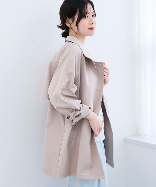 le.coeur blanc(ルクールブラン)の「ツイルストレッチステンカラーコート(ステンカラーコート・レディース・チャコールグレー/ベージュ・38)」の9枚目の写真