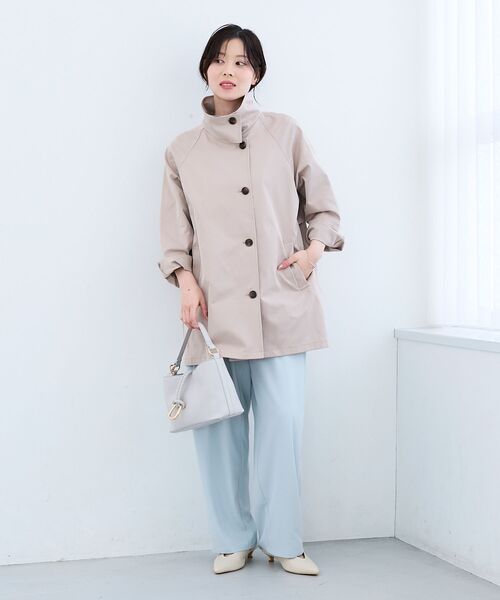 le.coeur blanc(ルクールブラン)の「ツイルストレッチステンカラーコート(ステンカラーコート・レディース・チャコールグレー/ベージュ・38)」の3枚目の写真