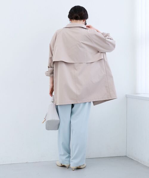 le.coeur blanc(ルクールブラン)の「ツイルストレッチステンカラーコート(ステンカラーコート・レディース・チャコールグレー/ベージュ・38)」の5枚目の写真