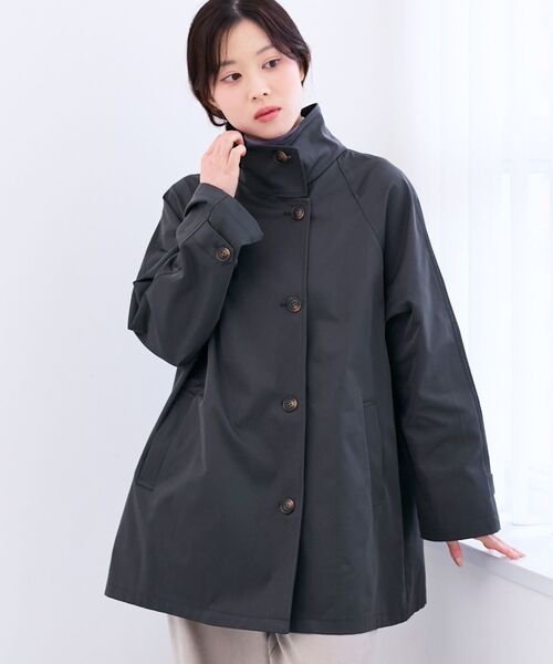 le.coeur blanc(ルクールブラン)の「ツイルストレッチステンカラーコート(ステンカラーコート・レディース・チャコールグレー/ベージュ・38)」の14枚目の写真