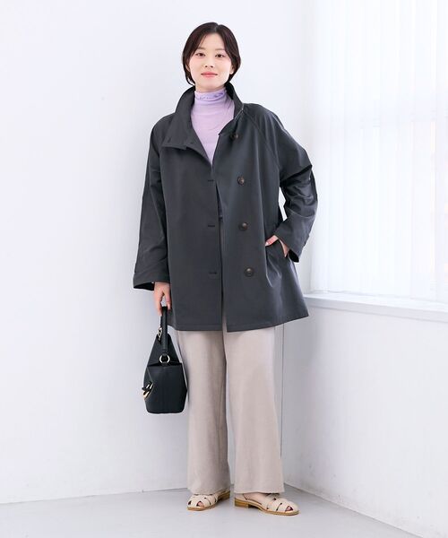 le.coeur blanc(ルクールブラン)の「ツイルストレッチステンカラーコート(ステンカラーコート・レディース・チャコールグレー/ベージュ・38)」の17枚目の写真