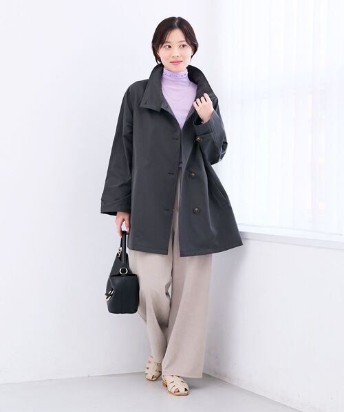 le.coeur blanc(ルクールブラン)の「ツイルストレッチステンカラーコート(ステンカラーコート・レディース・チャコールグレー/ベージュ・38)」の20枚目の写真