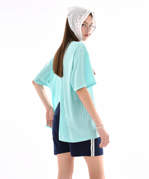 ミニビビメッシュカバーアップオーバーフィット半袖Tシャツ(Sky Blue)