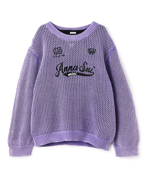 ANNA SUI mini（アナスイ・ミニ）の「色彩映えメッシュニット＋長袖T【洗える】（Tシャツ/カットソー・キッズ・ターコイズブルー/ラベンダー・140cm/130cm/120cm/160cm/150cm）」の2枚目の写真