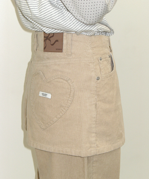 RONRON(ロンロン)の「HEART POCKET CORDUROY SKIRT LAYERED PANTS BEIGE(その他パンツ・レディース・その他・S/M)」の8枚目の写真
